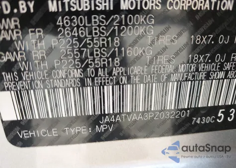 2023 Mitsubishi Eclipse Cross Le S-Awc/Ralliart S-Awc из США, поврежденный, VIN JA4ATVAA3PZ032201